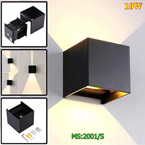 Đèn Tường Led 10w Hắt Sáng 2 Đầu_Điều Chỉnh Được Hướng Tia Sáng To Nhỏ-Tụ Nguồn bằng nhôm đúc chống chập cháy