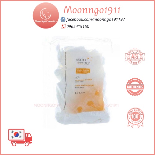 [Có Giấy Ủy Quyền] Bông Tẩy Trang Pháp Tetra Medical Carrés De Cotton 600 Miếng Dùng Cho Mọi Loại Da Lành Tính, Mềm Mại