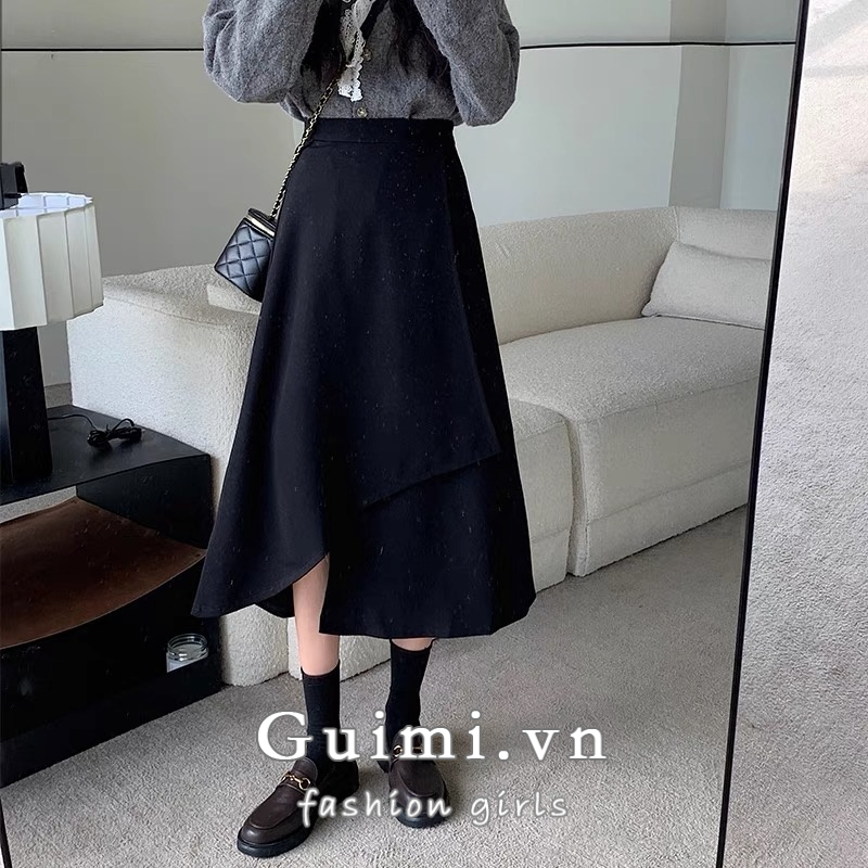 Chân váy NZN lưng cao màu trơn thiết kế mới thời trang mùa thu cho nữ