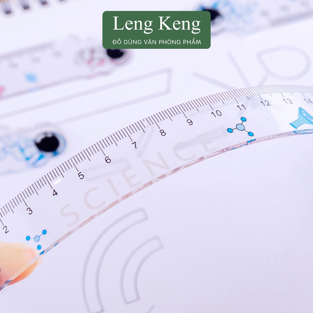 Thước kẻ trong suốt 15cm văn phòng phẩm Leng Keng hình phi hành gia dễ thương T86