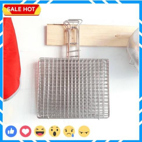 Vỉ Nướng Inox, Kẹp Nướng Thịt, Chả, Nướng Thực Phẩm Than Hoa Cao Cấp