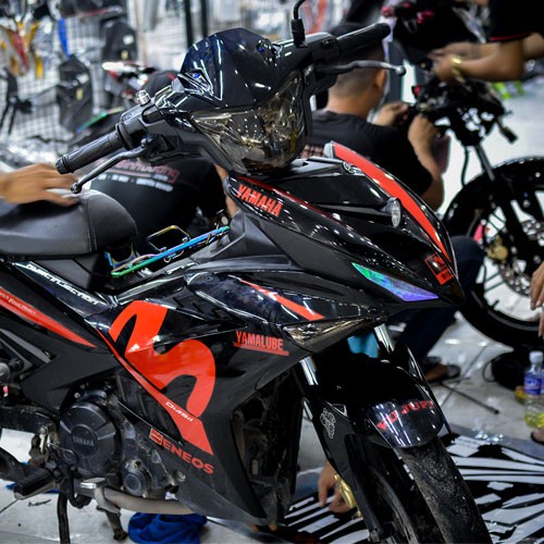 Tem trùm exciter 150 movistar đỏ đen, tem exciter 150, team trùm exciter 150, tem xe exciter 150, te