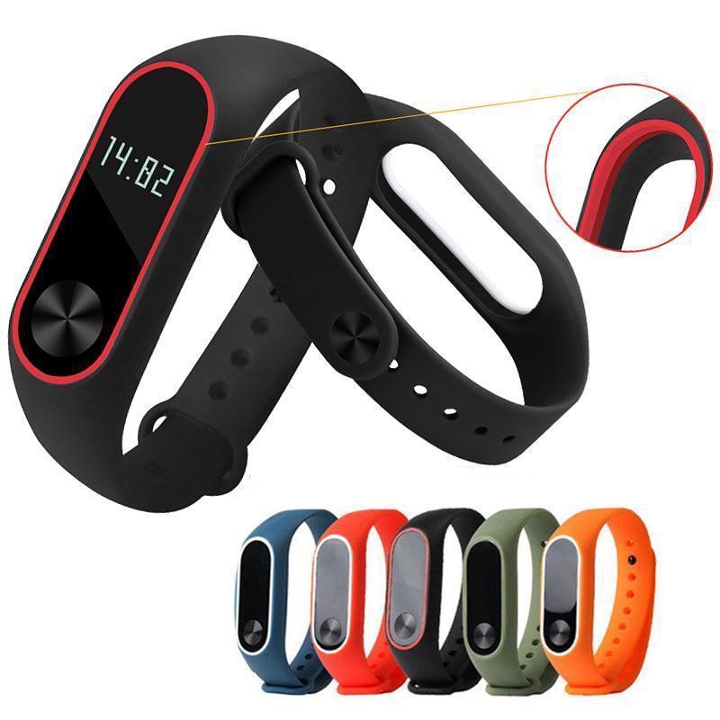 Dây Đeo Thay Thế Chất Liệu Silicon Màu Trơn Cho Xiaomi Mi Band 2