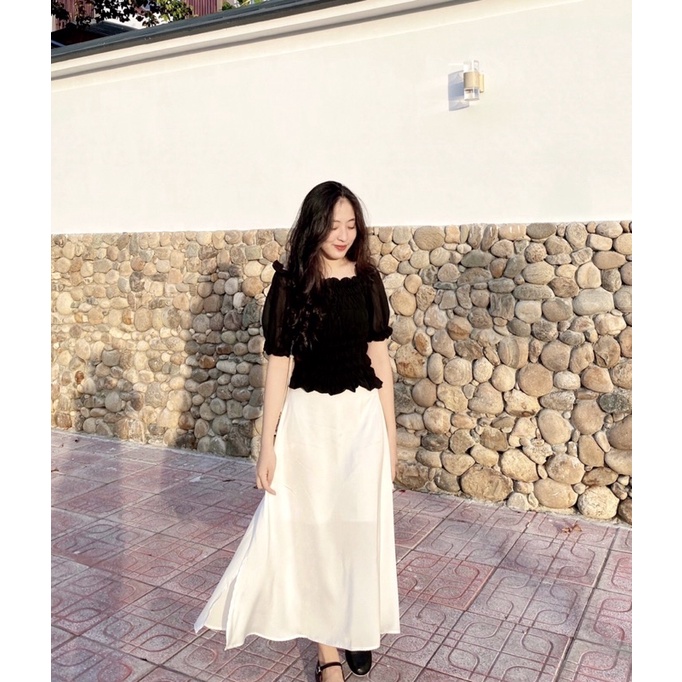 Chân váy lụa dáng dài thiết kế Ma Vie