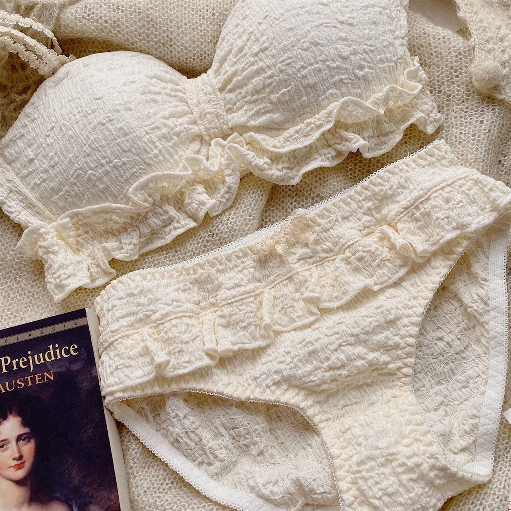 Bán Chạy!Bộ Đồ Lót Cotton Không Gọng Màu Nâu/Đen Phong Cách Retro Thời Trang Mùa Hè