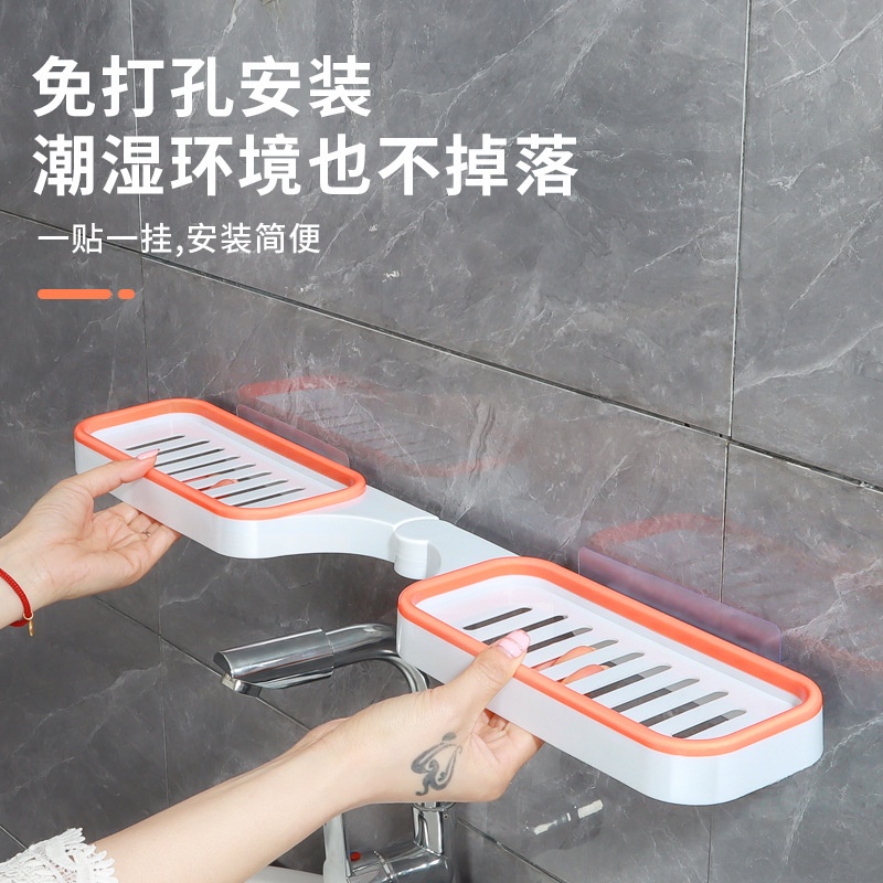 PVN44209 Kệ nhà tắm dán tường siêu dính trong nhà tắm, nhà bếp tiện dụng Giá Rẻ