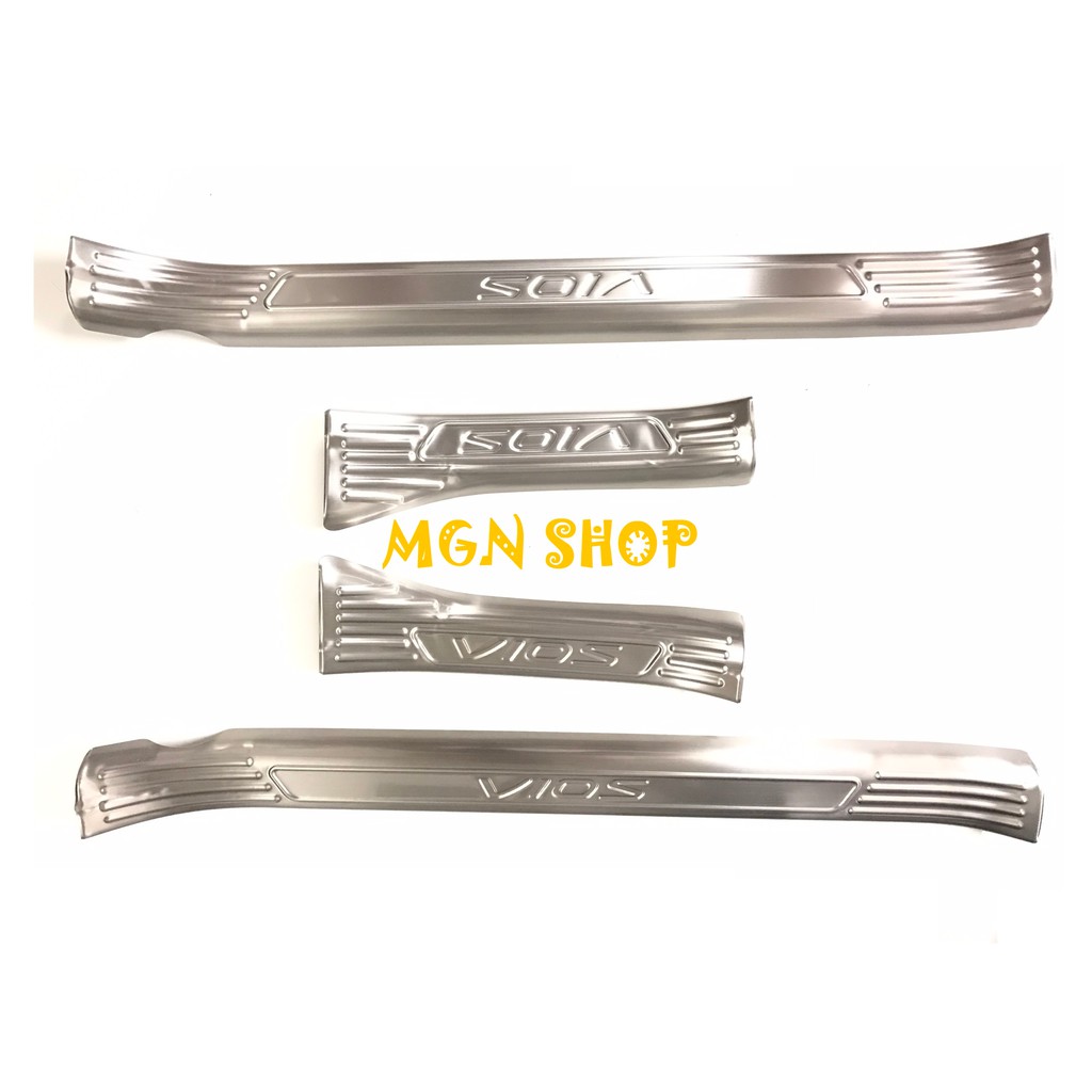 [Ốp bậc bước chân] [Toyota Vios 2018 - 2020] [bên trong - bên ngoài] inox