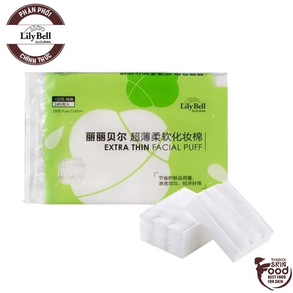 [240 Miếng] Bông Tẩy Trang Lily Bell Extra Thin Facial Puff