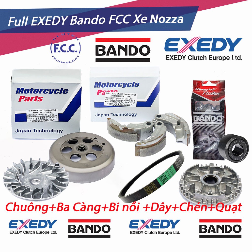 Full Bộ Nồi Trước Và Sau Yamaha Nozza / Cuxi (Exedy Nhật Bản)