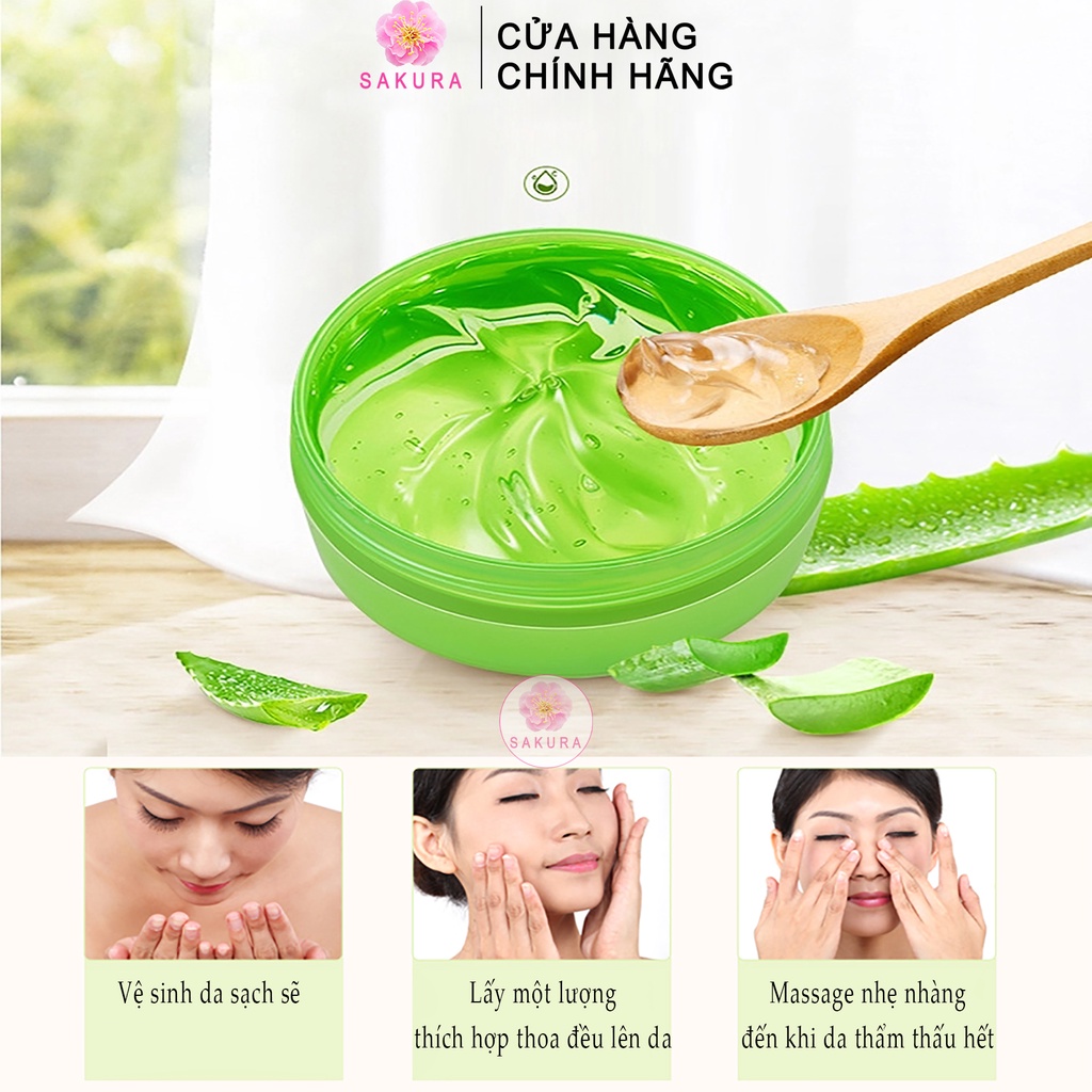 Gel nha đam lô hội dưỡng ẩm trắng da ngăn ngừa mụn cấp nước nội địa trung IMAGES BIOAQUA Sakura 220g