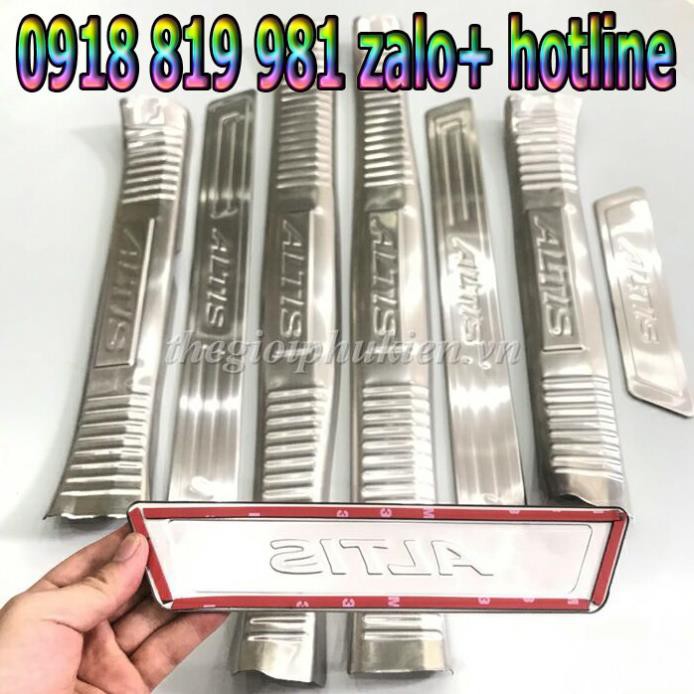 [GIẢM 30%] ốp bậc cửa,nẹp bước chân xe ALTIS 2014-2019 ,ốp trang trí bậc cửa xe ALTIS inox sáng bóng