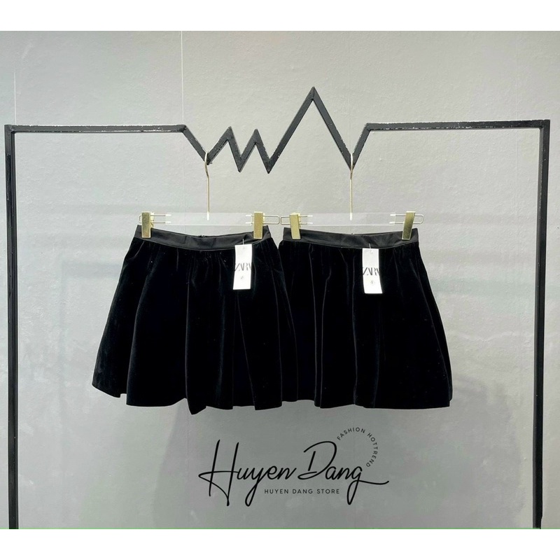 CV49 CHÂN VÁY NHUNG XOÈ DÁNG NGẮN CHO NỮ