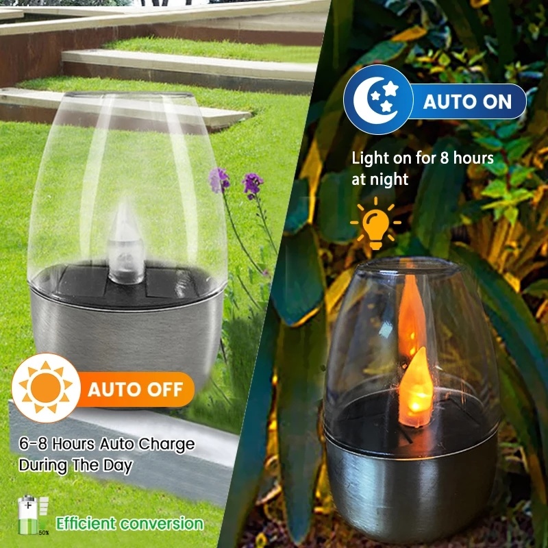 Đèn LED Trang Trí Bằng Thép Không Gỉ Sử Dụng Năng Lượng Mặt Trời