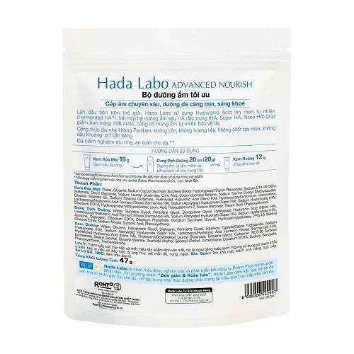 Hadalabo Bộ dưỡng ẩm Advanced Nourish Hyaluronic Acid Travel Kit 47g