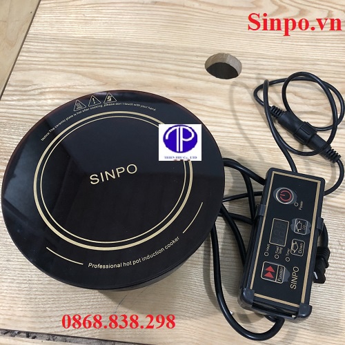 Bếp từ lẩu âm bàn tròn SINPO 800W, bếp lẩu cô đơn, bếp lẩu đơn 1 người, lẩu băng chuyền cho nhà hàng