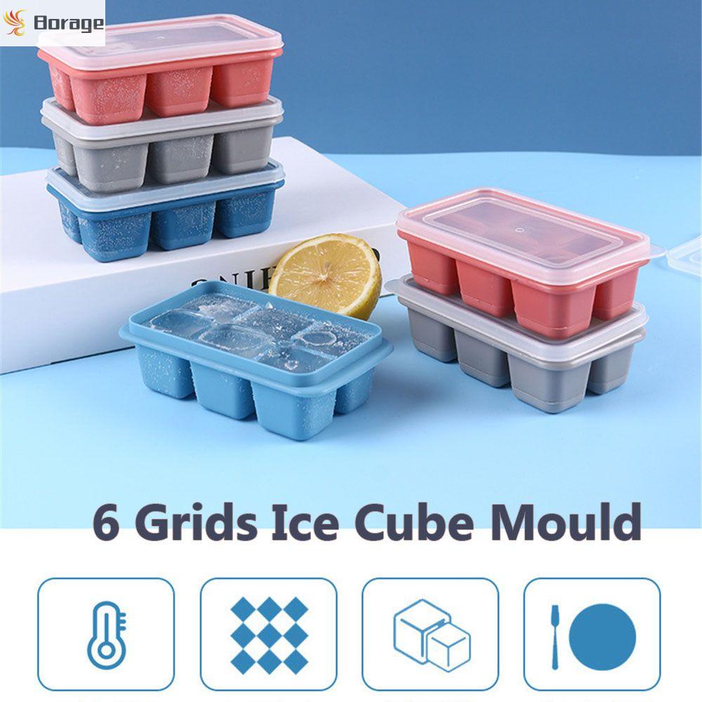 Dụng cụ làm đá viên silicon mềm có 6 lô tự làm tiện dụng đồ dùng nhà bếp quầy bar/ nhiều màu