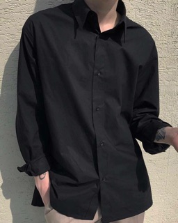 Áo SƠMI TRƠN Dài Tay Basic Unisex (trắng, đen)