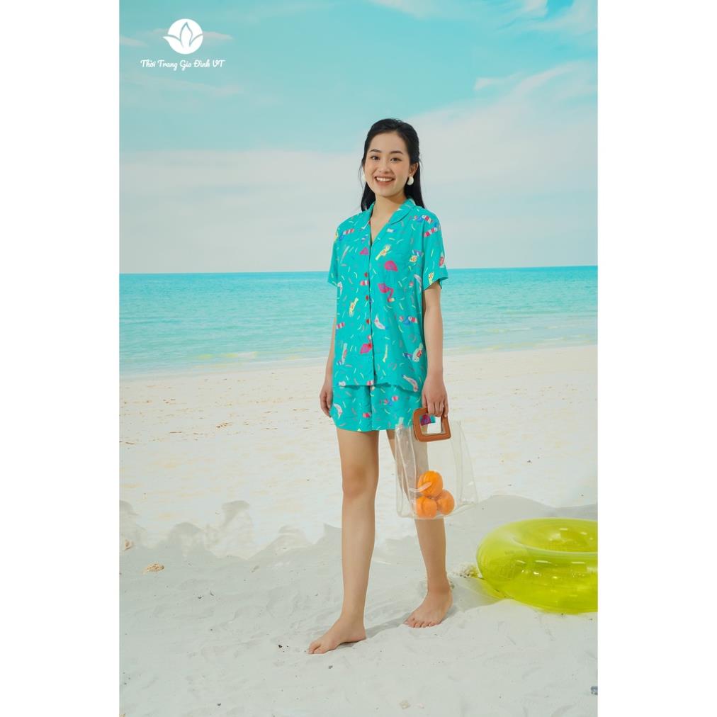 Bộ pijama quần đùi áo cộc tay B03.2211 - Thời trang gia đình VT ! !