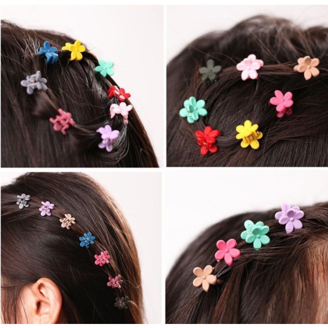 Bộ 50 kẹp tóc hình bông hoa/nơ nhiều màu sắc xinh xắn cho nữ