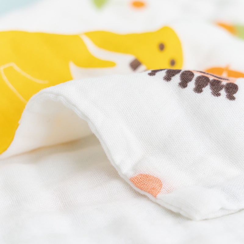 Khăn Lau Tay cotton Sáu Lớp Dày Dặn Hình Vuông Họa Tiết Hoạt Hình Cho Bé