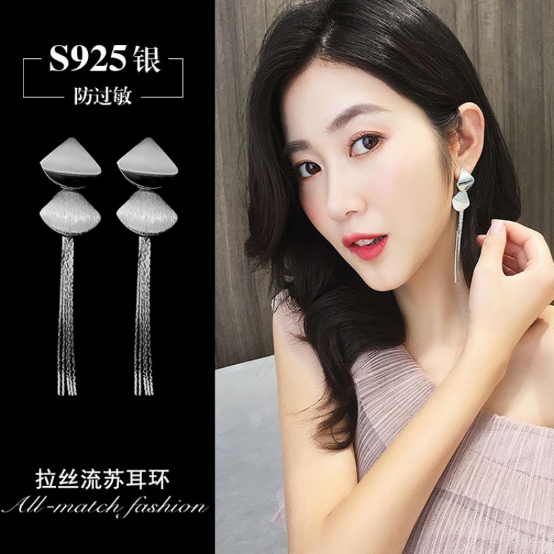 Đôi Khuyên Tai Dài Đính Đá Thời Trang Cho Nữ
