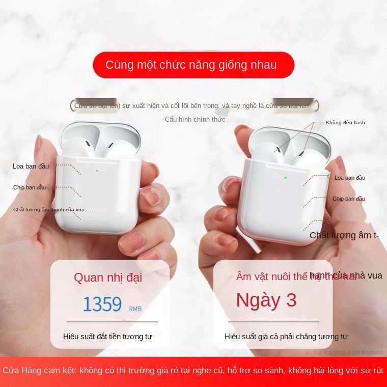 Tai nghe bluetooth không dây thế hệ 2 Huaqiangbei chất lượng cao phổ thông Xiaomi OPPO Huawei vivo vinh quang Android A