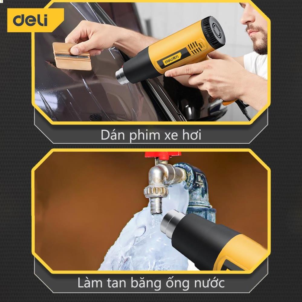 Máy Khò Hơi Nóng Deli Cao Cấp Công Suất Cao 1600W - Co Màng Cơ Đóng Gói Hàng Hóa - Dễ Dàng Và An Toàn Sử Dụng - DL5200 .