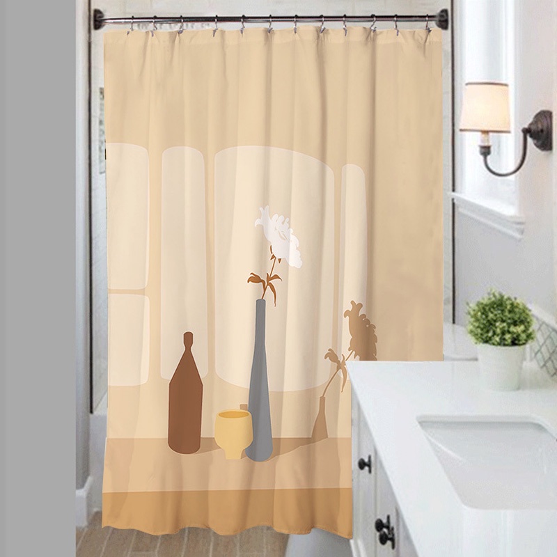 Rèm treo cửa nhà tắm họa tiết xinh xắn chống thấm nước tiện lợi
