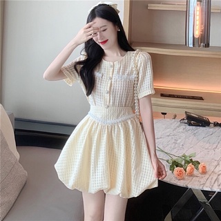 SET ĐẦM VÁY PHỒNG THUN COTTON GÂN
