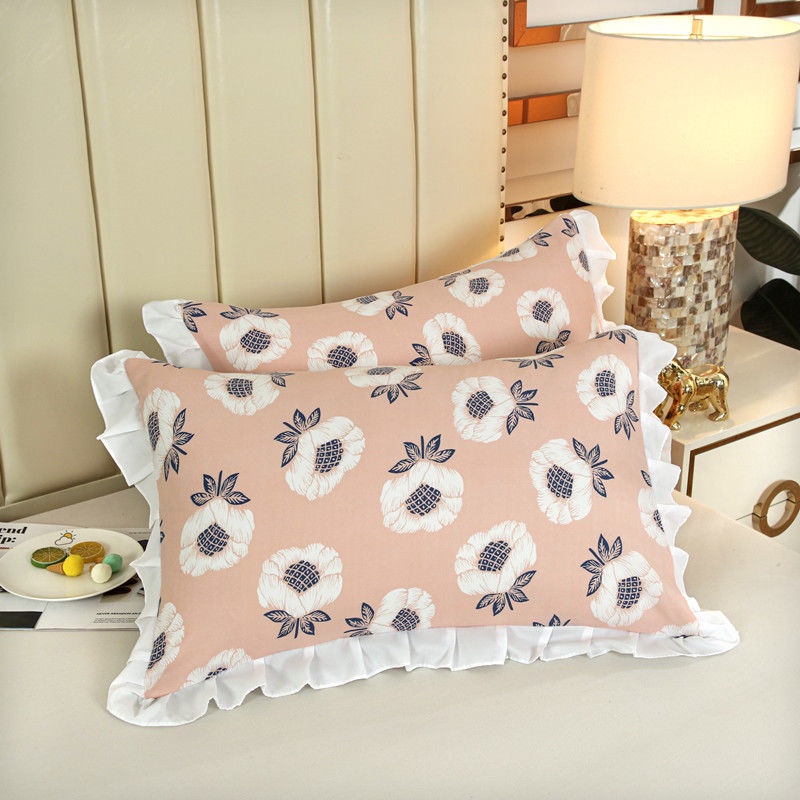 Phiên Bản Hàn Quốc Gối Trong Gió Lá Sen áo Gối Thân Thiện Với Da áo Gối Bông Chải Kỹ 40 * 60 Cm / 48 * 74 Cm Hai Vỏ Gối