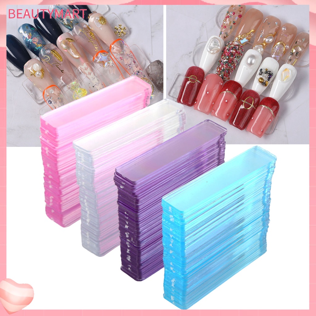 [beautymart] Set 50 Giá Đỡ Trưng Bày Lọ Sơn Móng Tay Bằng Acrylic Siêu Nhẹ Màu Sắc Sống Động Có Thể Tái Sử Dụng