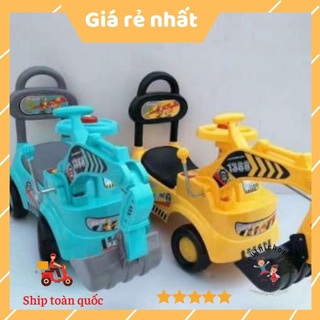 Xe cẩu chòi chân cho bé có còi + thùng để đồ