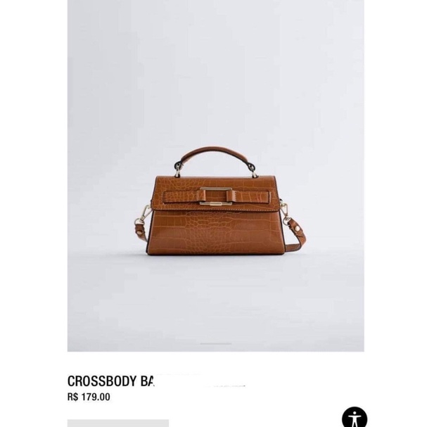 Túi da giả rắn zara dòng cross màu nâu