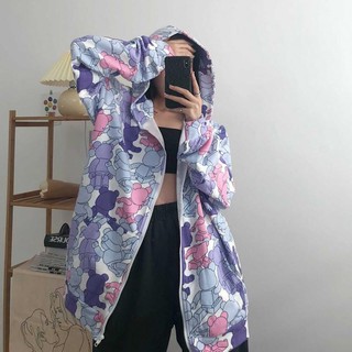 (2 màu) ÁO KHOÁC HOODIE NỈ BÔNG ULZZANG NAM NỮ FORM RỘNG GẤU BEARBRICK