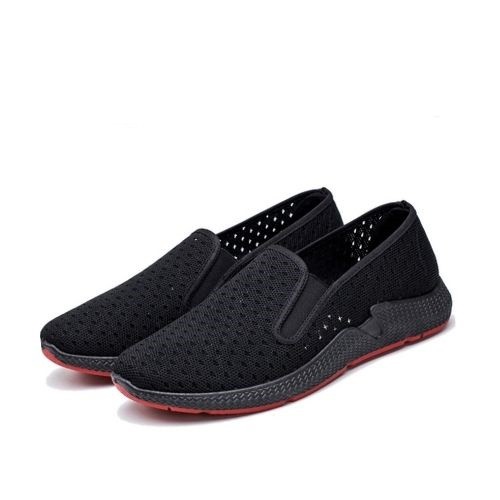 Giày Lười 👟 Giày Nam Đế Cao Lỗ Thoáng Khí êm chân giữ nhiệt kiểu dáng hàn quốc hd 60 mầu đen