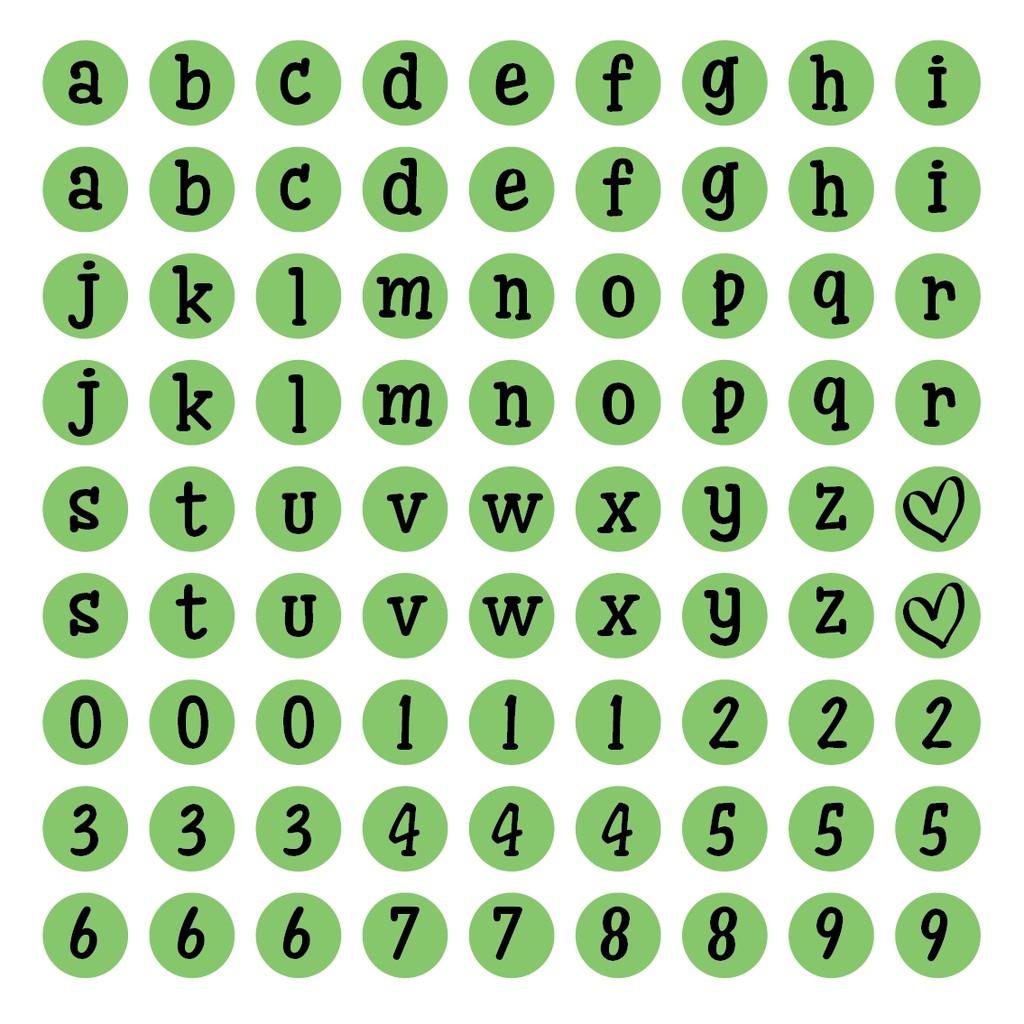 hình dán chữ và số sunny dùng trang trí sổ tay và nhật ký