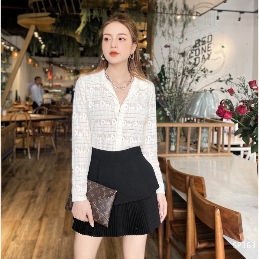 CHIDU Áo sơ mi ren dài tay, áo công sở nữ cách điệu SP363 | BigBuy360 - bigbuy360.vn
