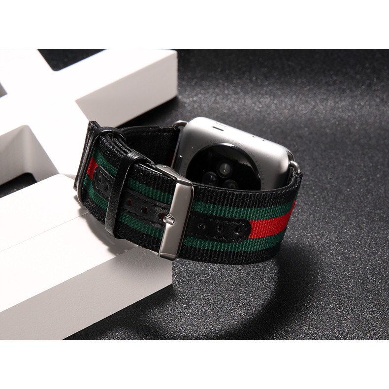 Dây đeo nylon thay thế cho đồng hồ thông minh Apple Watch Series 1 2 3 4 5 6 SE 38mm 40mm 42mm 44mm Series 7 41mm 45mm