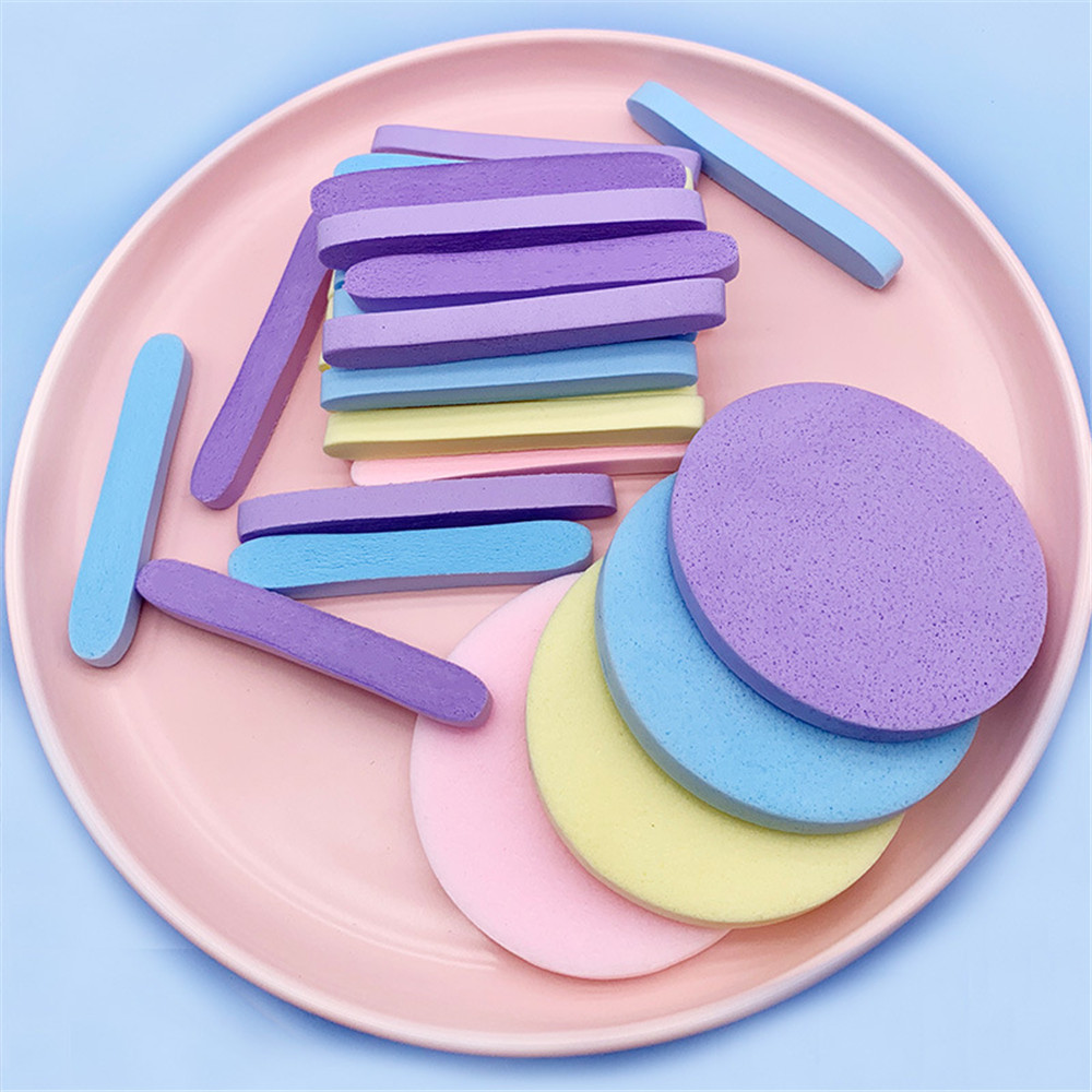 Bộ 12 miếng mút rửa mặt dạng nén  thiết kế 4 màu tiện dụng Bọt biển - Bông nở rửa mặt Chivey