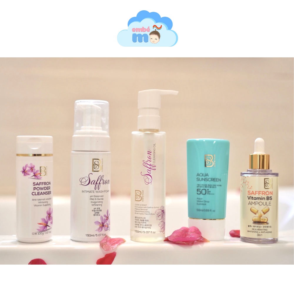 Bột Rửa Mặt Chiết Xuất Saffron BSCosmetics Saffron Powder Cleanser 3in1 100g - Embé Mỡ
