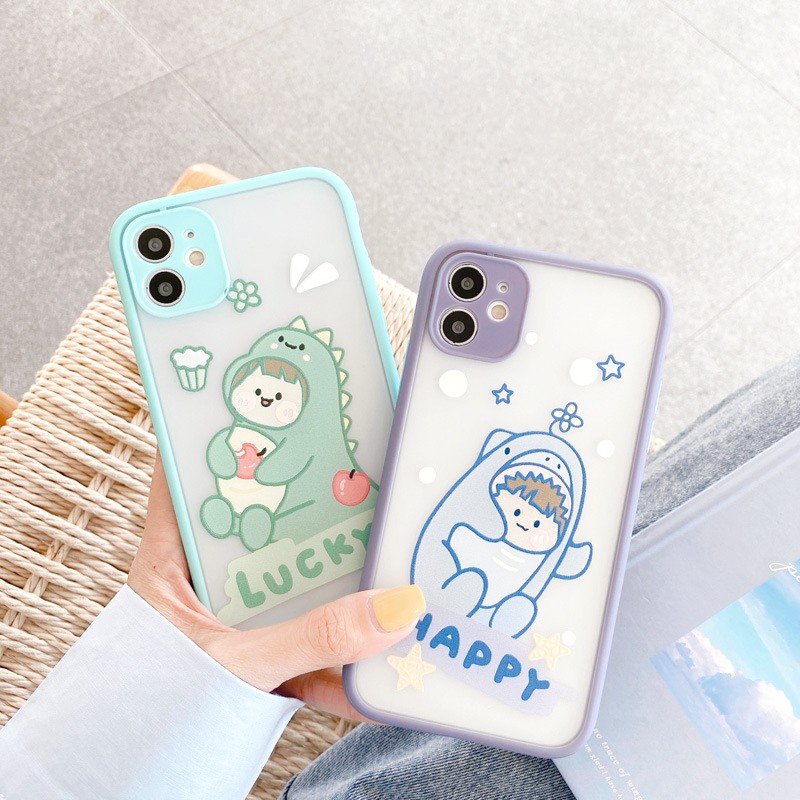 Ốp lưng iphone Happy Lucky nhám viền nổi cong 5/5s/6/6plus/6s/6splus/7/7plus/8/8plus/x/xr/xs/11/12/pro/max/plus/promax