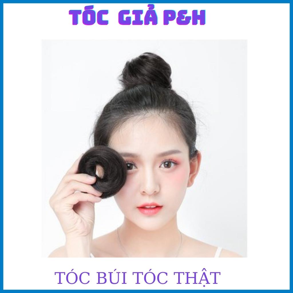 Tóc giả búi cột rối tóc thật 100%