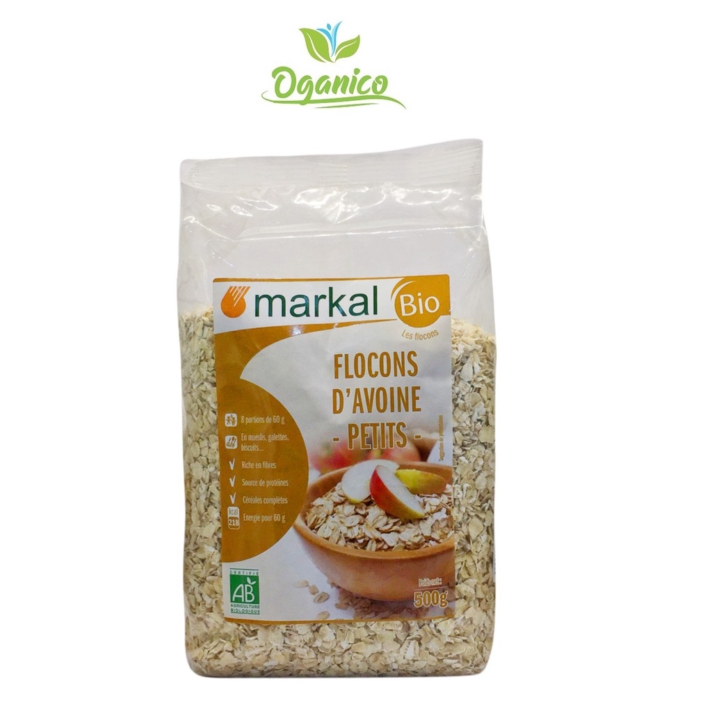 Yến Mạch Hữu Cơ / ORGANIC / Yến Mạch Cán Mỏng Hữu Cơ Markal Rolled Oat, Trọng Lượng 500 gr, Nhập Khẩu Pháp