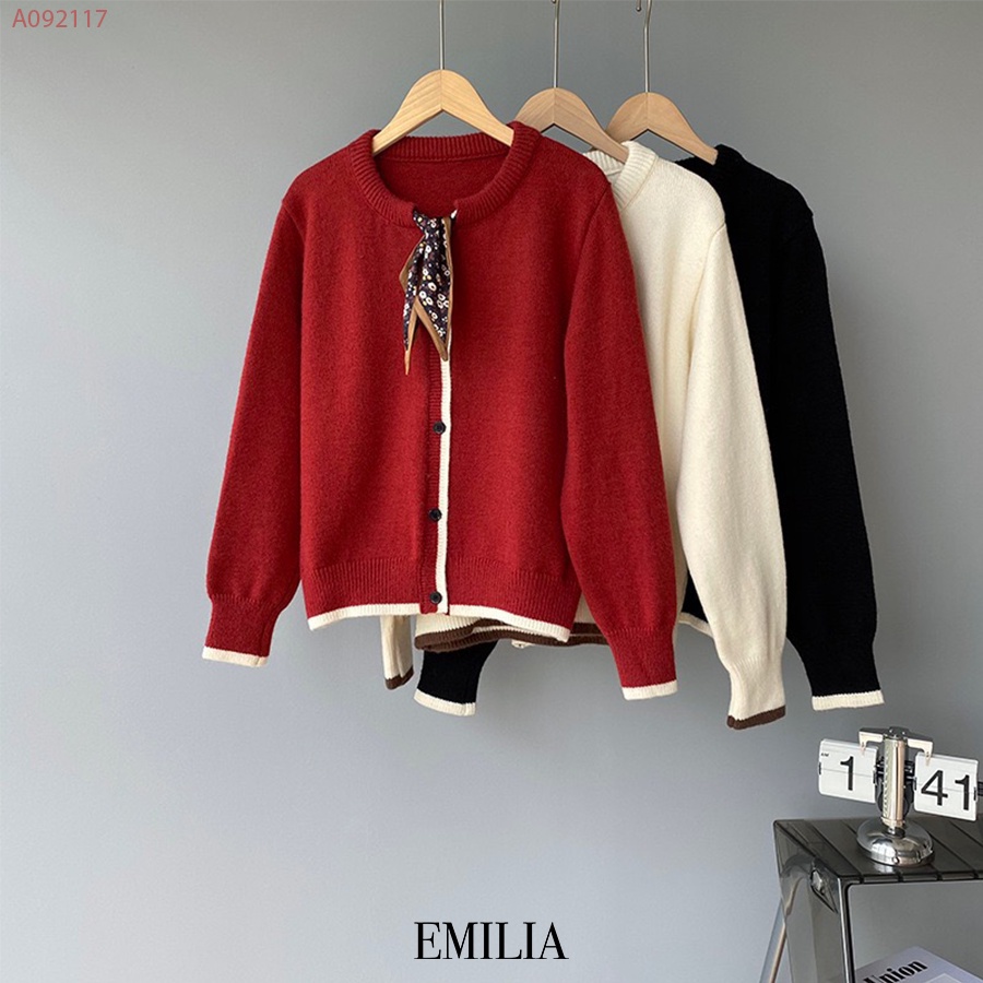 Áo len cổ khăn lụa phong cách Hàn Quốc A092117