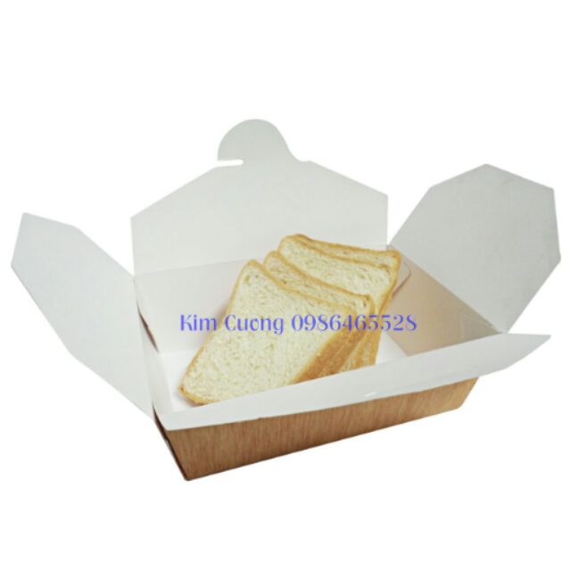 100c Hộp cơm mang đi bằng giấy