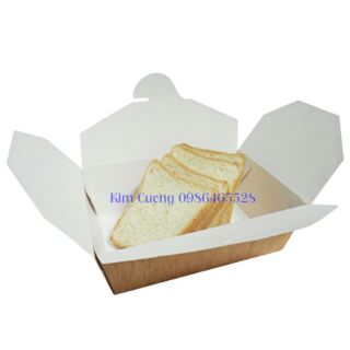 100c Hộp cơm mang đi bằng giấy