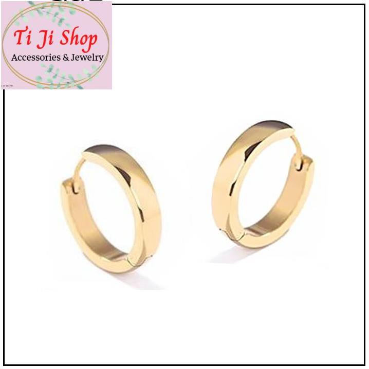 BÔNG TAI INOX KHOEN TRÒN MÀU VÀNG CAO CẤP -     đụng