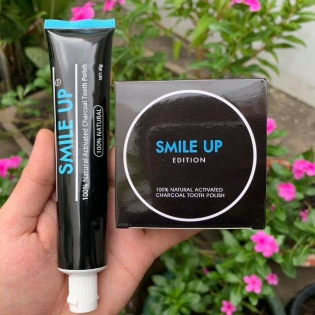 Kem đánh răng than hoạt tính Smile up tặng kèm 1 tuýp kem