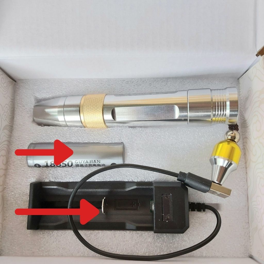 Pin sạc đèn soi đá quý 18650 3.7v và dây sạc usb cho đèn pin soi đá đèn soi cua JSP