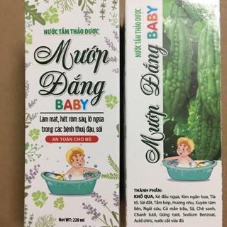 Nước tắm thảo dược Mướp đắng baby, mát da, hết rôm sảy, mụn nhọt, chai 220ml